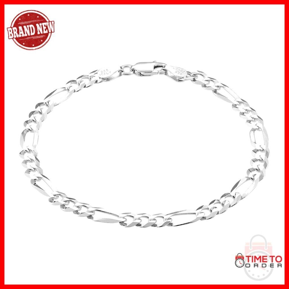 Sterling Silver Cuban Link Bracelet 5mm Chain Mens Jewelry 8 Inch